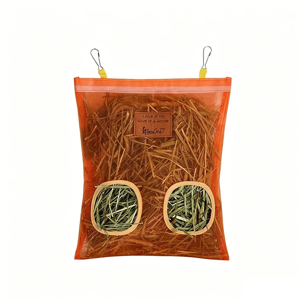Transparent Small Animals Hay Feeder Pouch for Rabbit Guinea Pig