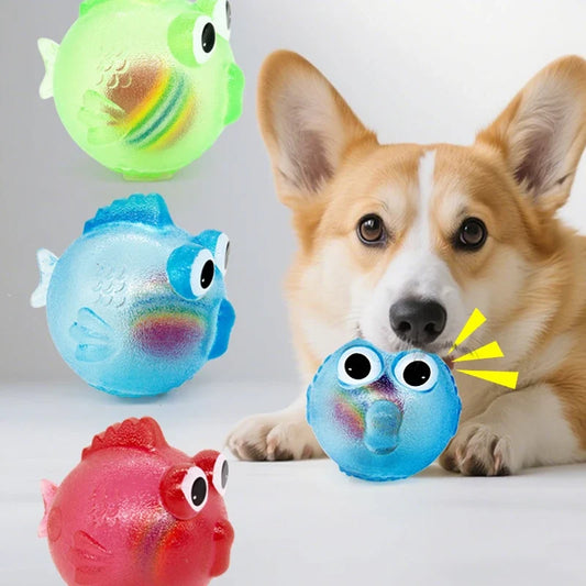Dog Chewing Toy Training Sound Silicone Ball - MyPetDollar.com