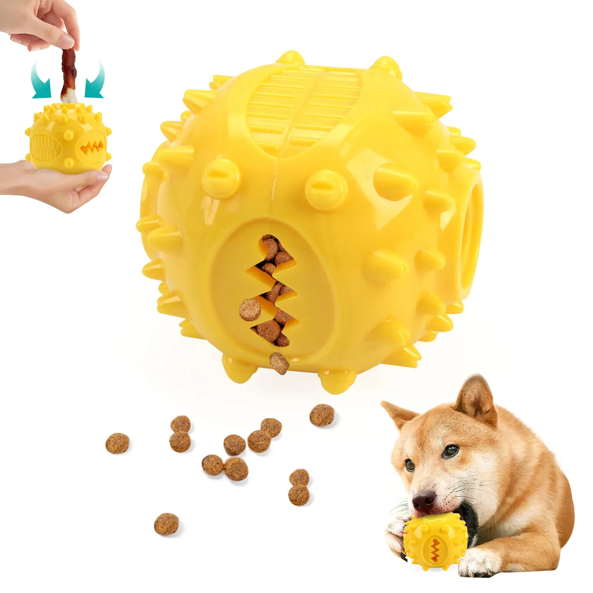 Dog Interactive Chew Treat Dispensing Ball – 3 Colors