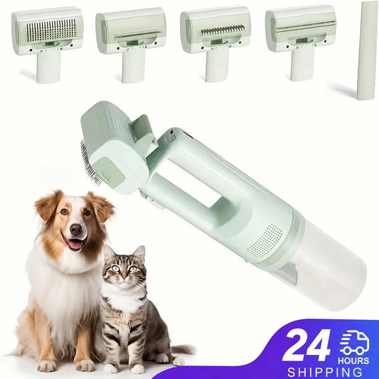 Cat Grooming Vacuum 5Brushes Pet Grooming - MyPetDollar.com