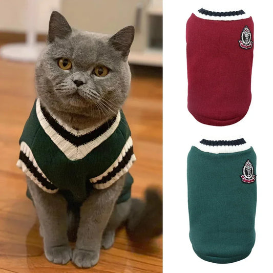 Autumn Winter Pet Cat Dog Sweater Warm Coat - MyPetDollar.com