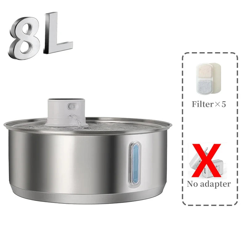 8l Dog Water Fountain Automatic Sensor Stainless Steel Cat – Dog Supplies