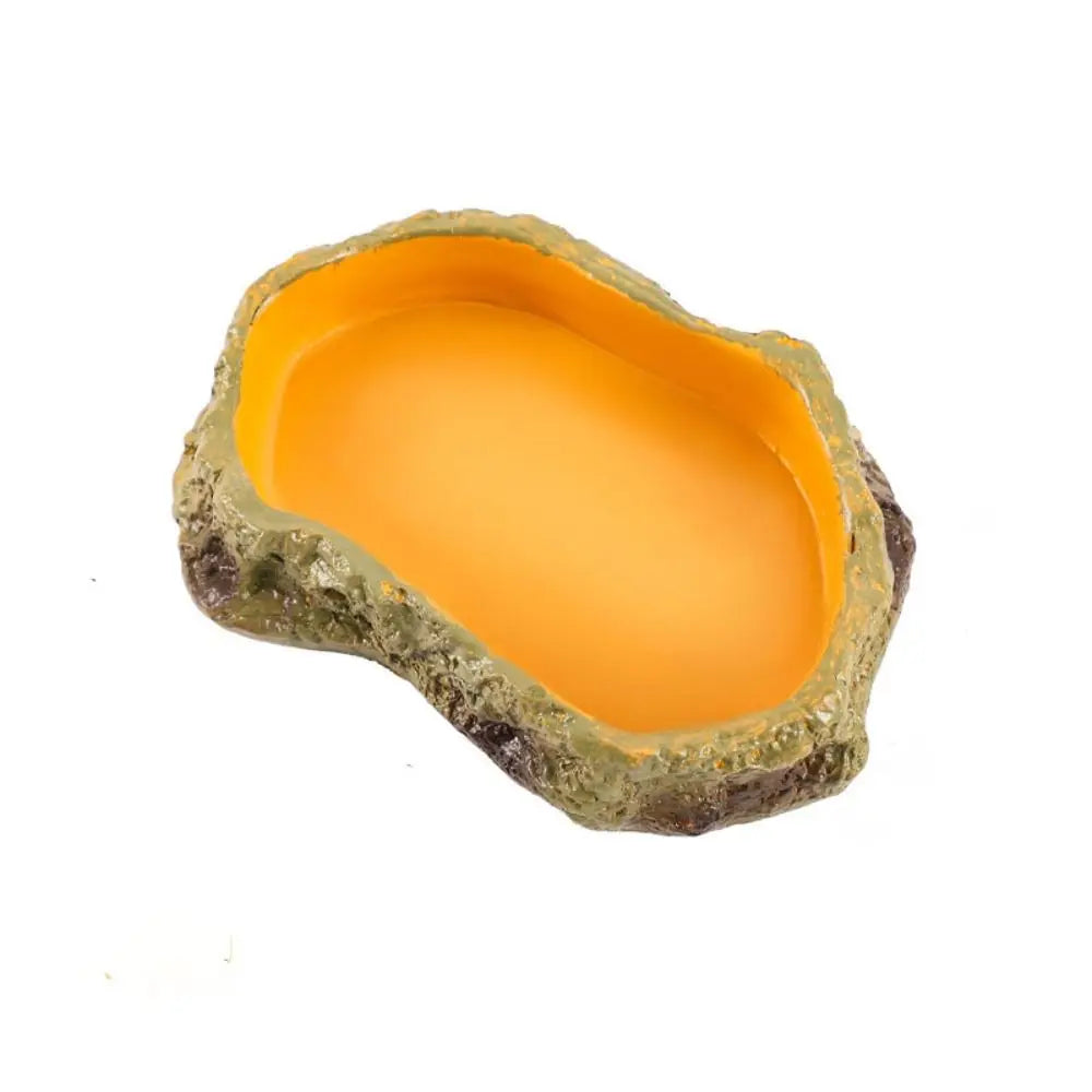 Resin Reptile Water Bowls Rock Simulation Scene Food Feeder – 2 Colors
