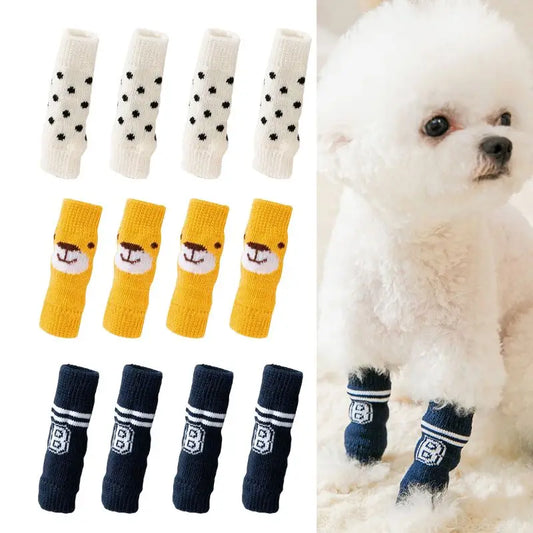4Pcs/set Puppy Booties Warm Knee Pad Dog - MyPetDollar.com