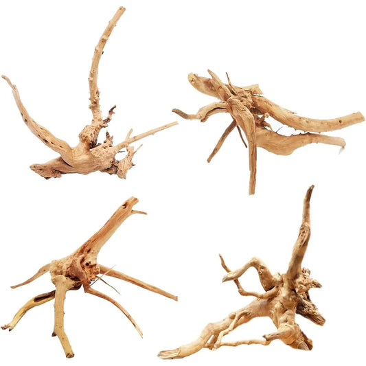 4PCS Natural Wooden Fish Tank Decorations - MyPetDollar.com