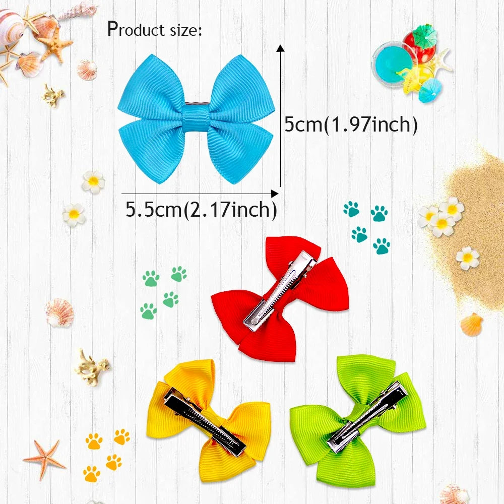 2PCS Solid Dog Bows Dog Hair Clips Pet - MyPetDollar.com