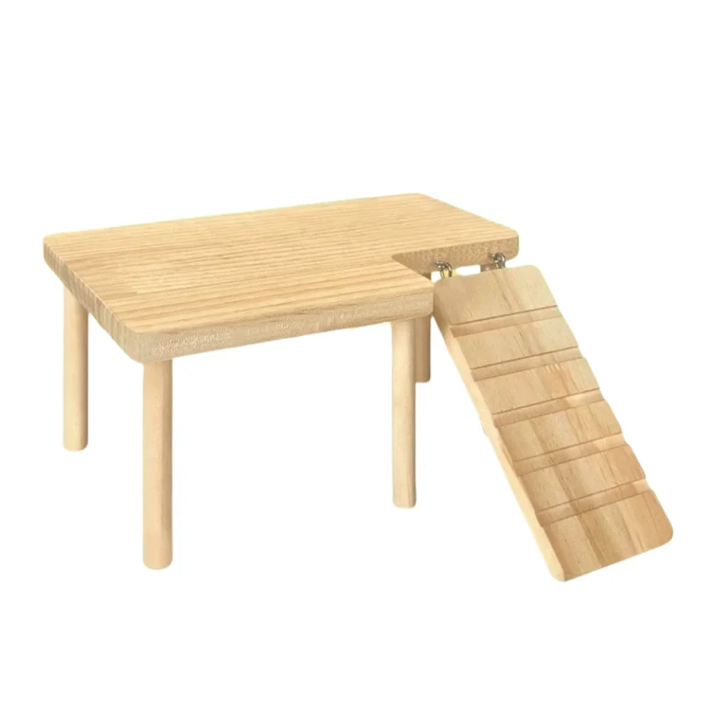 Durable Hamster Wooden Ladder Platform DIY Stairs for Small Pets