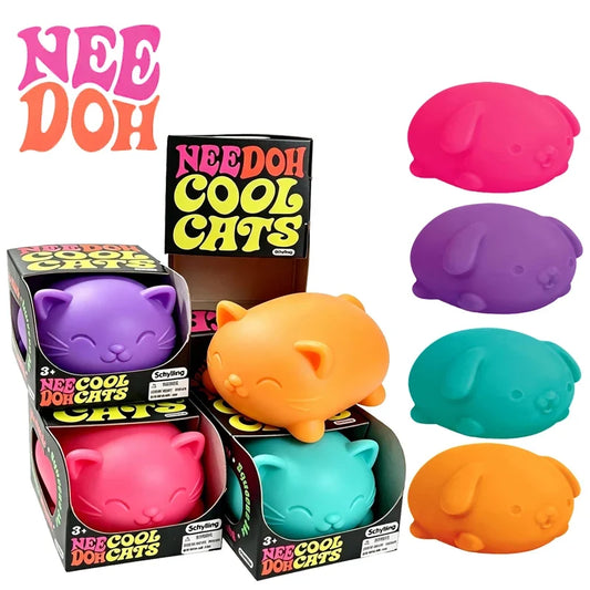 Needoh Cool Cats Funky Pup Squeeze Toy Soft Flour Filled Quick (8 colors)