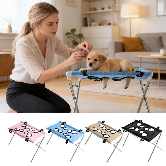 Pet Grooming Hammock Stand Foldable Cat Dog - MyPetDollar.com