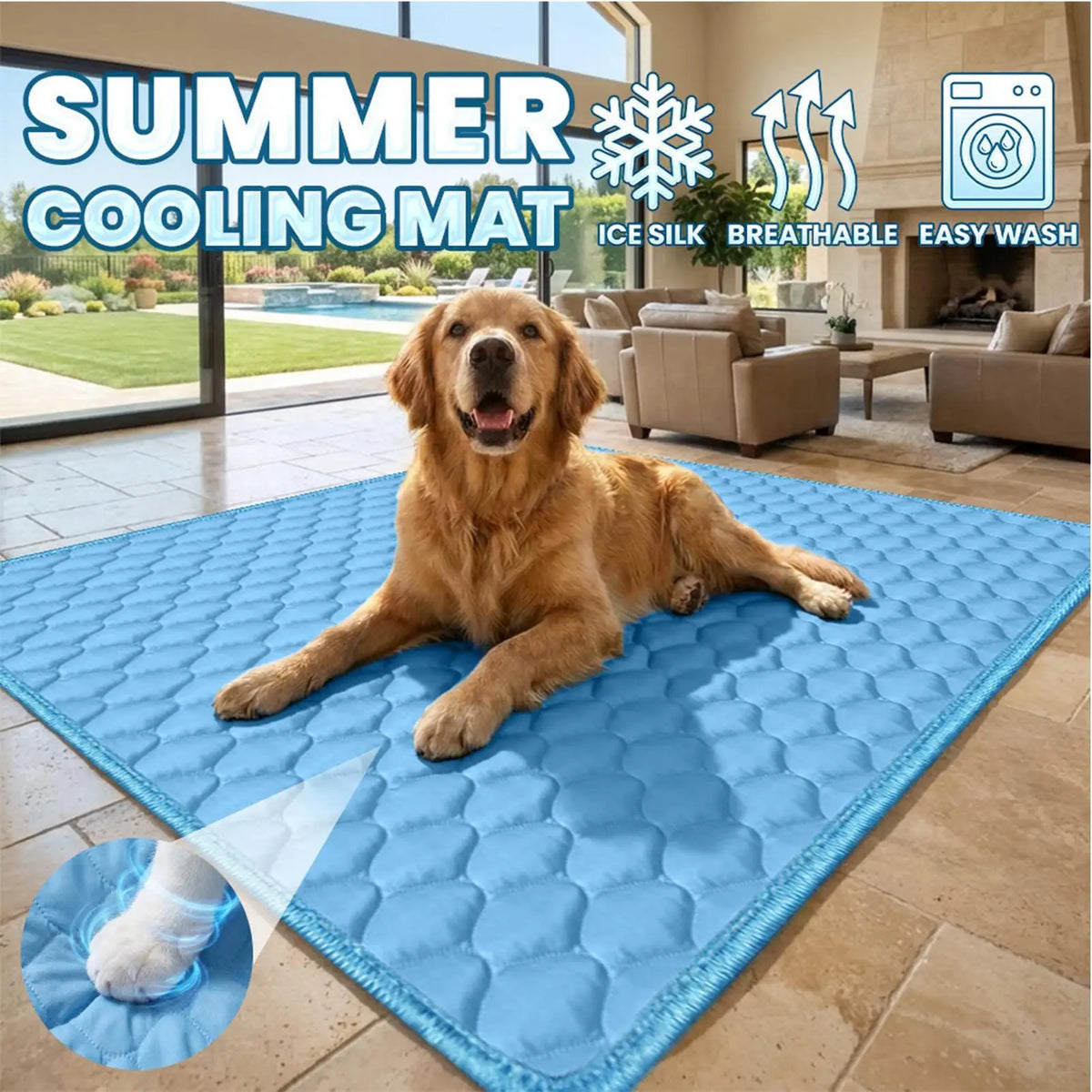 Ice Cool Dog Cooling Mat Summer Pet Cold Bed - MyPetDollar.com