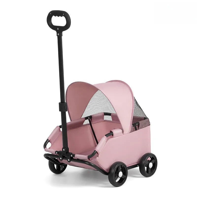 Foldable Portable Pet Stroller Manual Push Pull Small