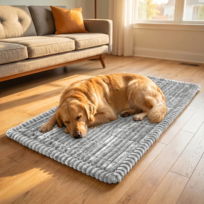 All-Season Soft Striped Plush Car Dog Bed - MyPetDollar.com