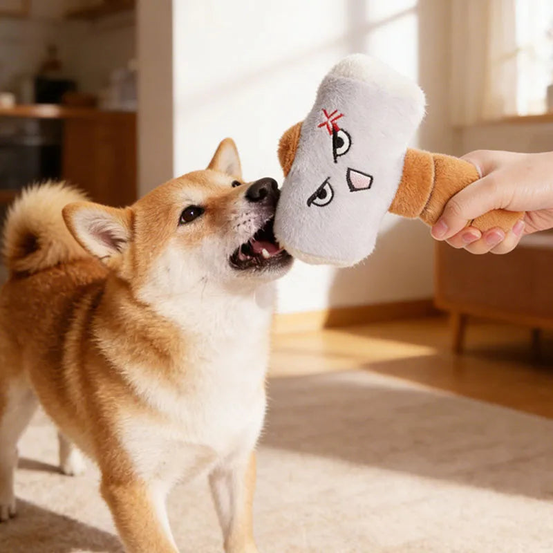 Funny Face Plush Dog Toy Squeaky Interactive - MyPetDollar.com