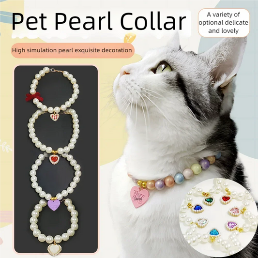 Adjustable Pet Pearl Necklace (5 colors)