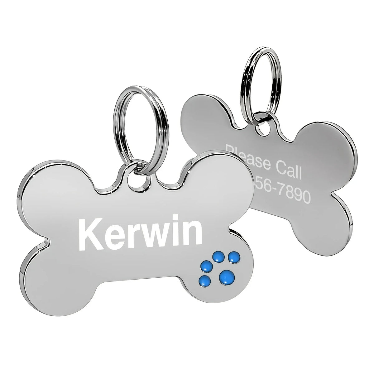 Customized Bone Shape Pet Surname Tag