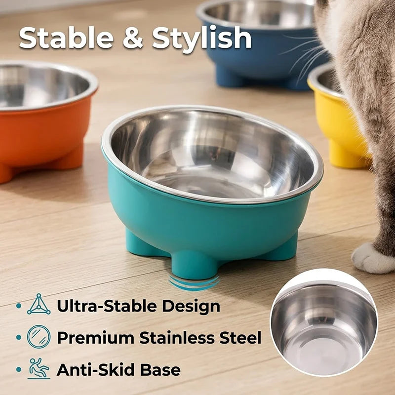 1PC Elevated Solid Color Stainless Steel - MyPetDollar.com