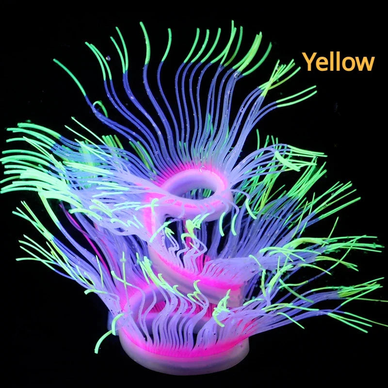 Fluorescent Simulation Silicone Sea Anemone Aquarium Fish Tank – 6 Colors