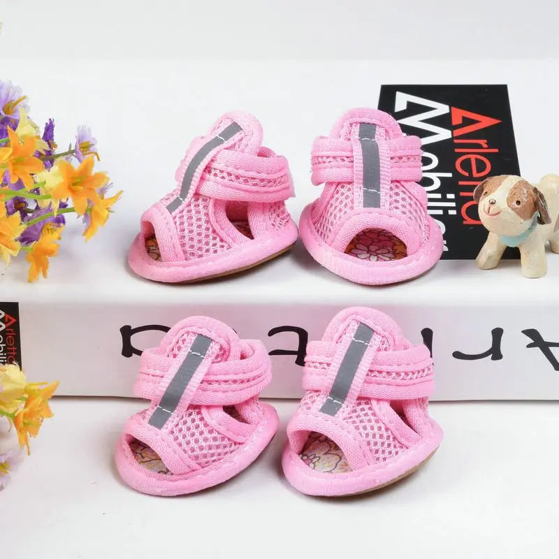 4pcs Summer Mesh Pet Sandals Shoes for Small - MyPetDollar.com
