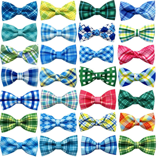 50/100pcs Plaid Style Dog Bow Ties Small Cat - MyPetDollar.com