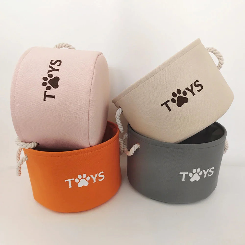 Round Dog Pet Toy Basket Cat Clothes Storage - MyPetDollar.com