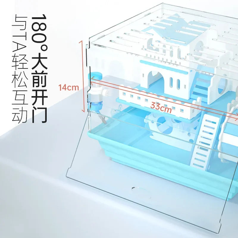 Transparent Acrylic Hamster Cage Double - MyPetDollar.com