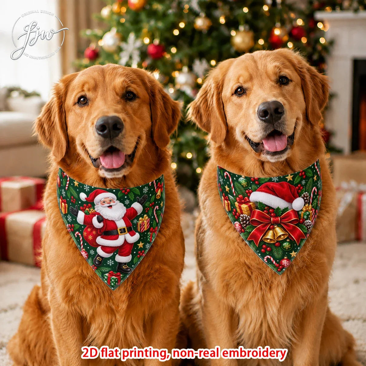 2pc 60cmx30cm Christmas Pet Bandanas 2 Pack, - MyPetDollar.com
