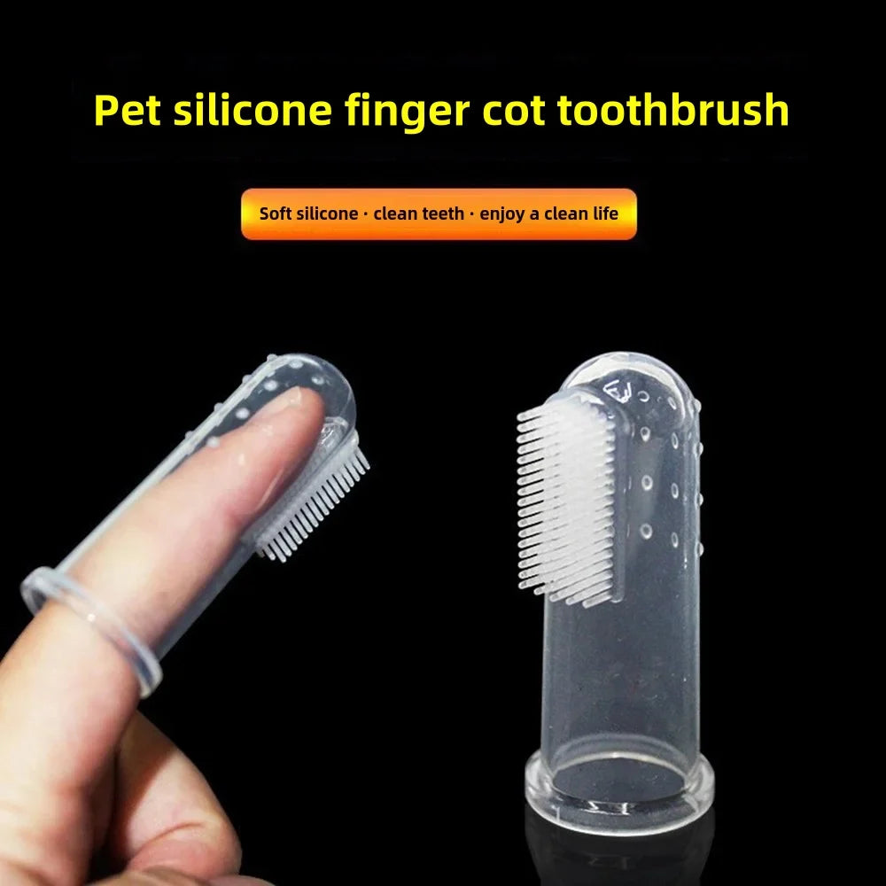 Pet Silicone Finger Cots Toothbrush Cats - MyPetDollar.com