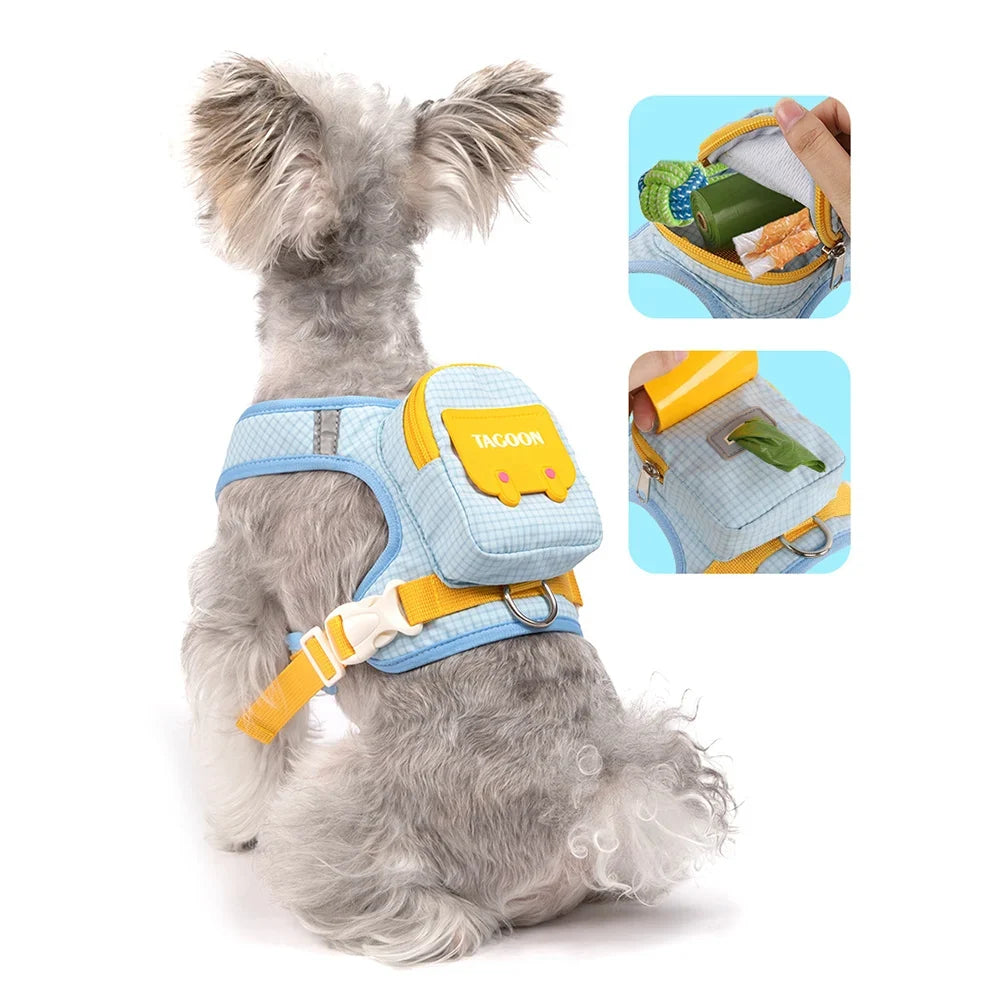 Cute Backpack Dog Harness with Leash, - MyPetDollar.com