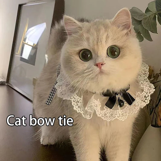 Cat Bow Tie Cute Bell Drool Bib Princess - MyPetDollar.com