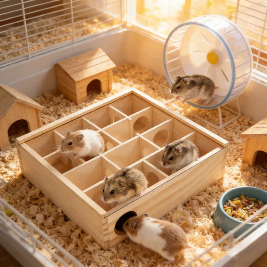 Hamster Wooden Maze Toy Solid Wood & Acrylic - MyPetDollar.com