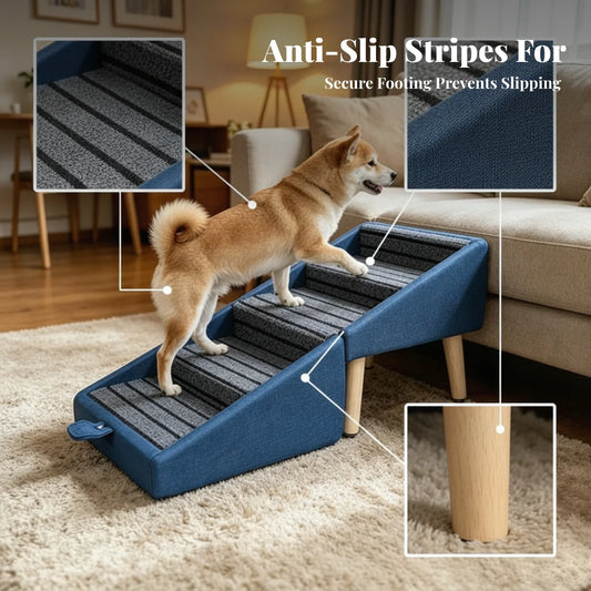 Wood-Leg Pet Stairs Furniture Style - MyPetDollar.com