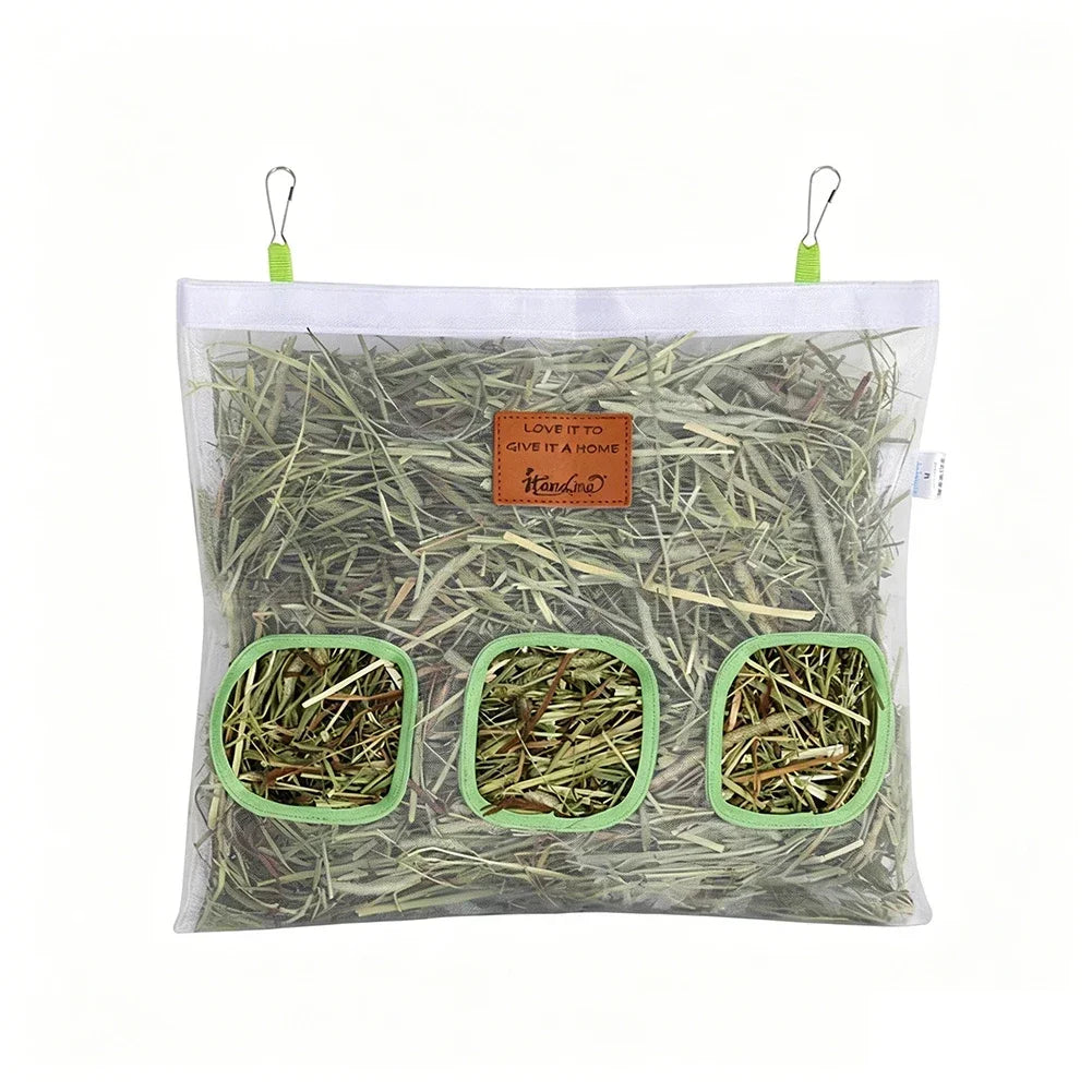 Transparent Small Animals Hay Feeder Pouch for Rabbit Guinea Pig