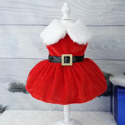 Cats Dog Red Dress Cute Dog Girls Winter - MyPetDollar.com