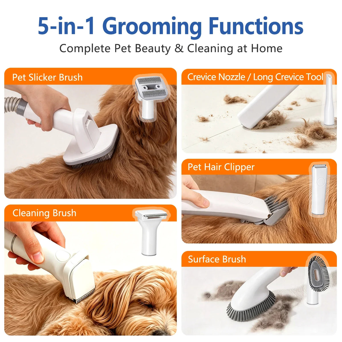 5 IN 1 Dog Grooming Vacuum & Pet Grooming - MyPetDollar.com