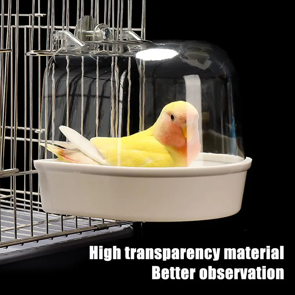 Clear Hanging Bird Bath for Cage Parakeet - MyPetDollar.com