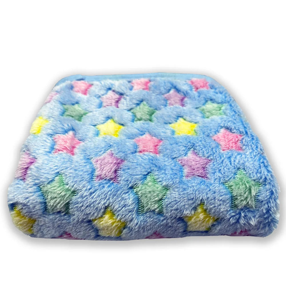 Coral Fleece Pet Blanket Warm Paw Print Dog - MyPetDollar.com