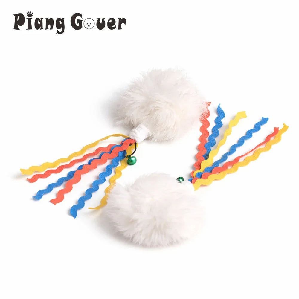 3pcs Plush Rabbit Hair Ball Cat Toy Teaser - MyPetDollar.com
