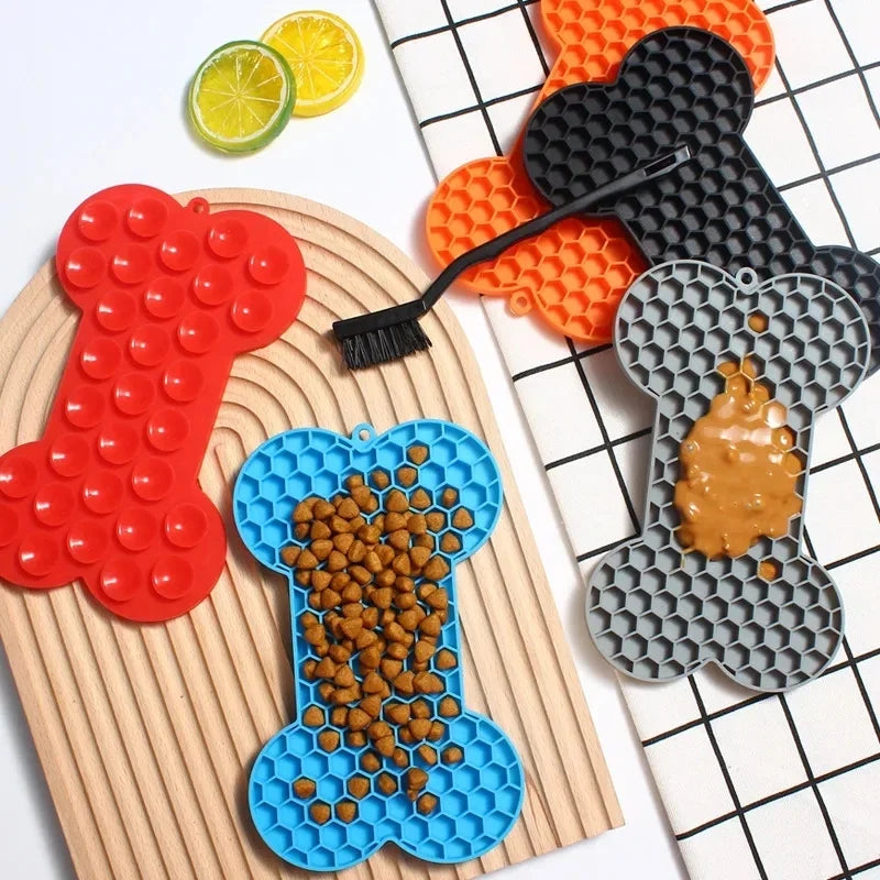 Bone Shape Silicone Licking Pad Pet Dog - MyPetDollar.com