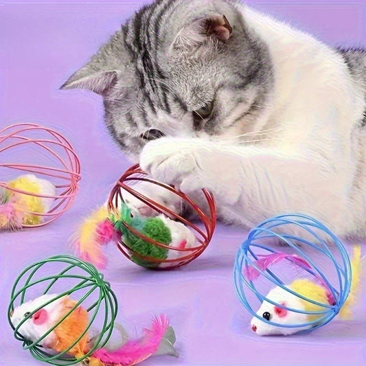 Colorful Cat Plaything Cage, Simulation of Small Mice