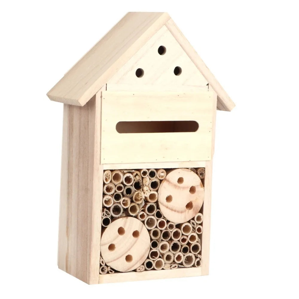 Candlenut Wood Insect Nesting Box Tubular Channels Non Toxic, Durable