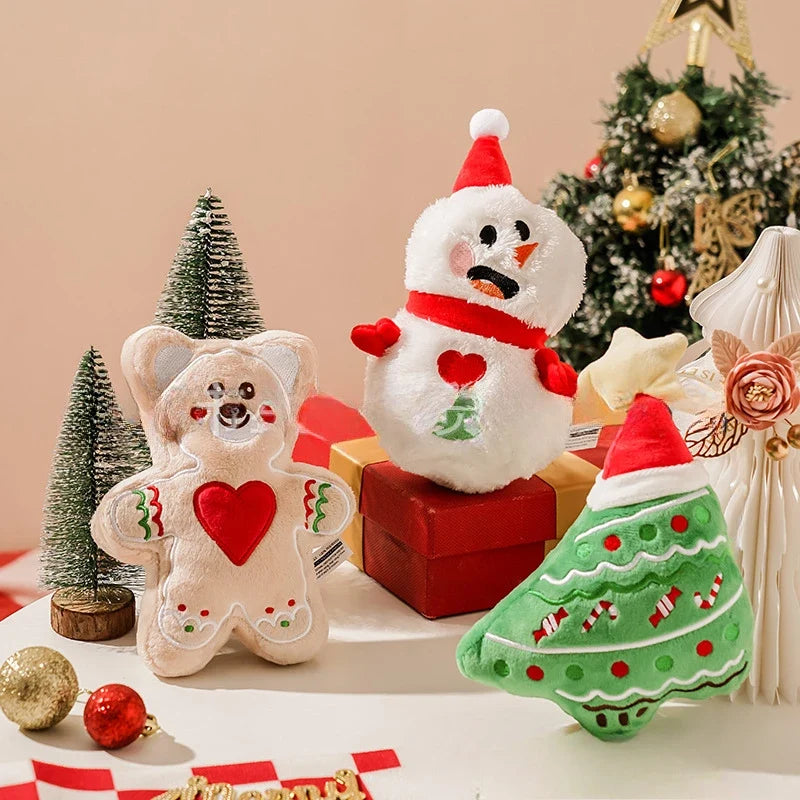 Pet Christmas Plush Sound Toy Thorn Bear - MyPetDollar.com