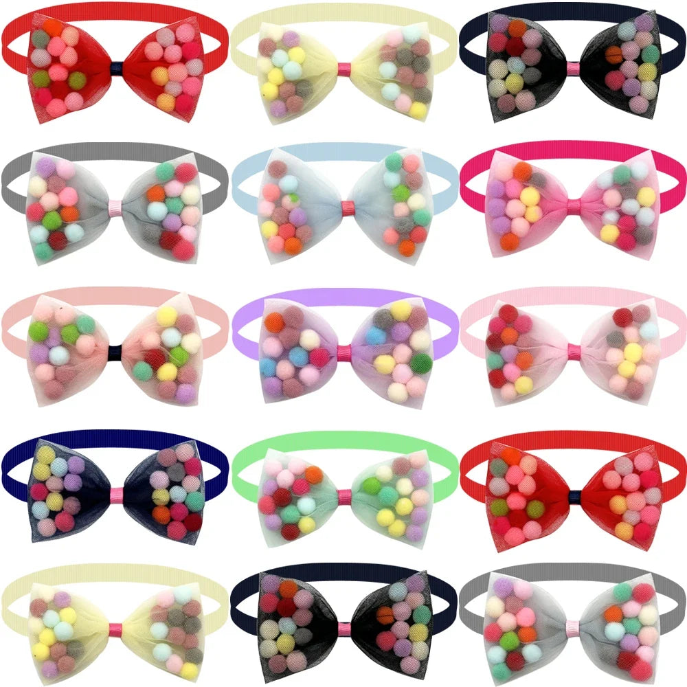 50/100pcs Cute Ball Style Dog Bow Ties - MyPetDollar.com