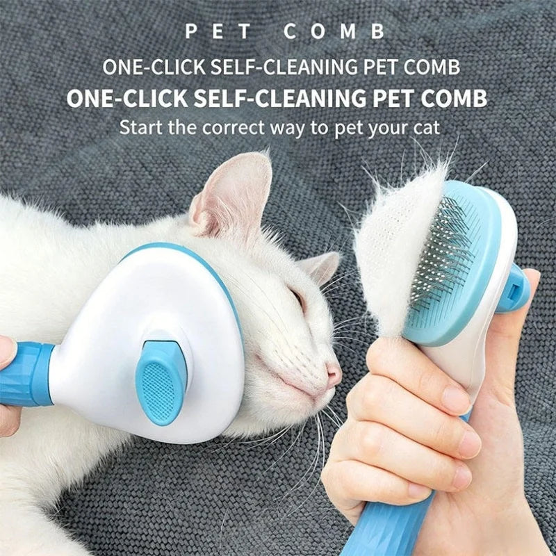 Self‑Cleaning Pet Grooming Brush for Cats & - MyPetDollar.com