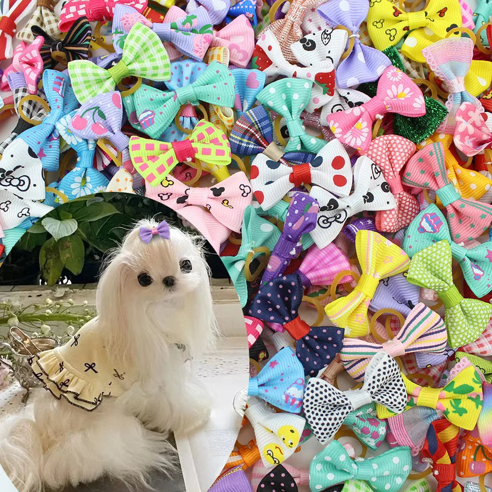 Set Cute Pet Bows Small Dogs Grooming - MyPetDollar.com