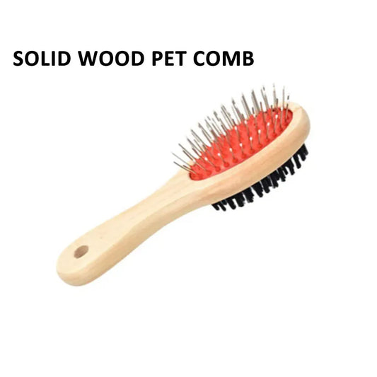 Large Size Double‑Sided Wooden Pet Comb Hair - MyPetDollar.com