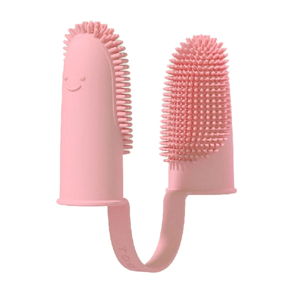 Dog Super Soft Double Finger Toothbrush Pet Teeth Clean Bad