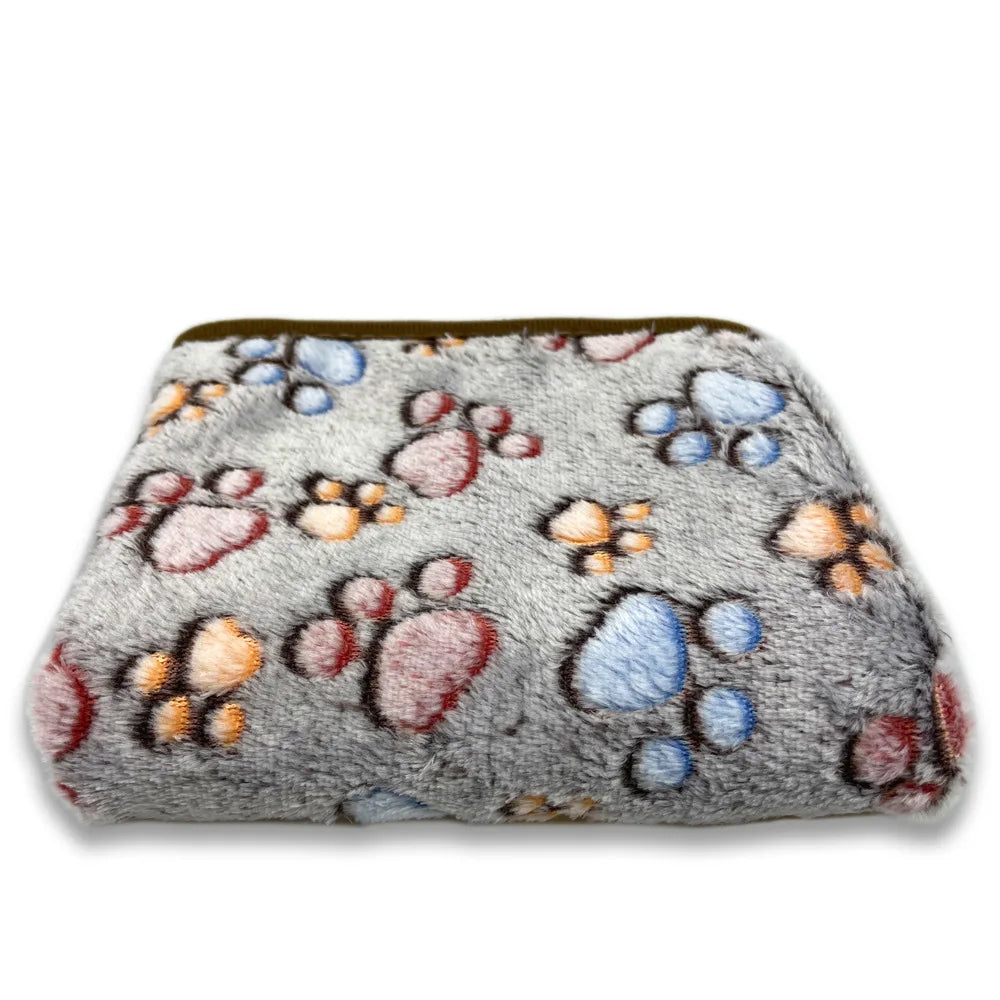 Coral Fleece Pet Blanket Warm Paw Print Dog - MyPetDollar.com