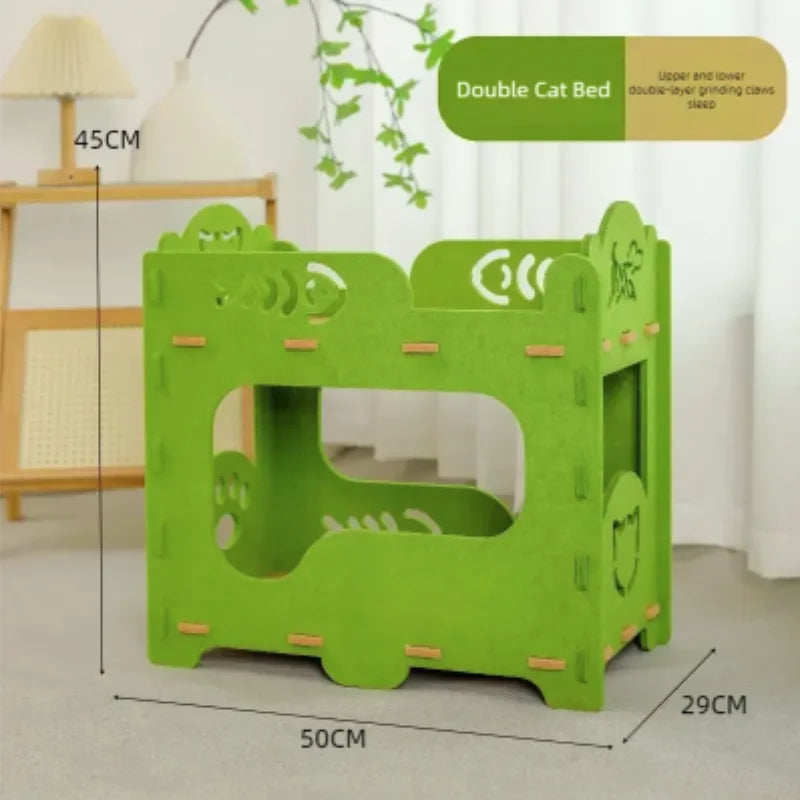 Washable 2-Layer Felt Cat House Indoor Multi Functional Pet Bed