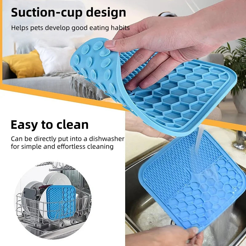 Dog Lick Mat Silicone Slow Feeder Mat with - MyPetDollar.com