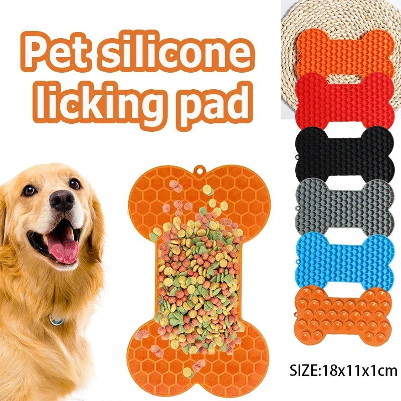 Bone Shape Silicone Licking Pad Pet Dog - MyPetDollar.com